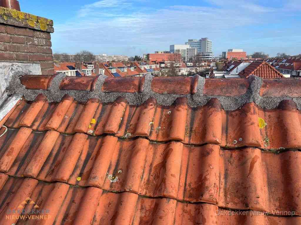 Nieuw bitumen plat dak met uitzicht over woonwijk in Nieuw-Vennep Nieuw bitumen plat dak met uitzicht over woonwijk in Nieuw-Vennep